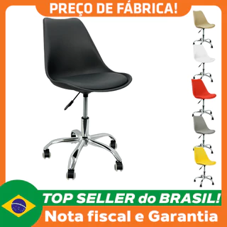 Cadeira Office Leda Luisa Saarinen Estofada Base Giratória Cromada