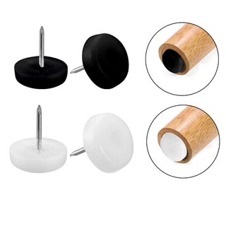 Kit Sapata Prego 18mm Branca Pé Deslizante Para Cadeira Mesa Móveis