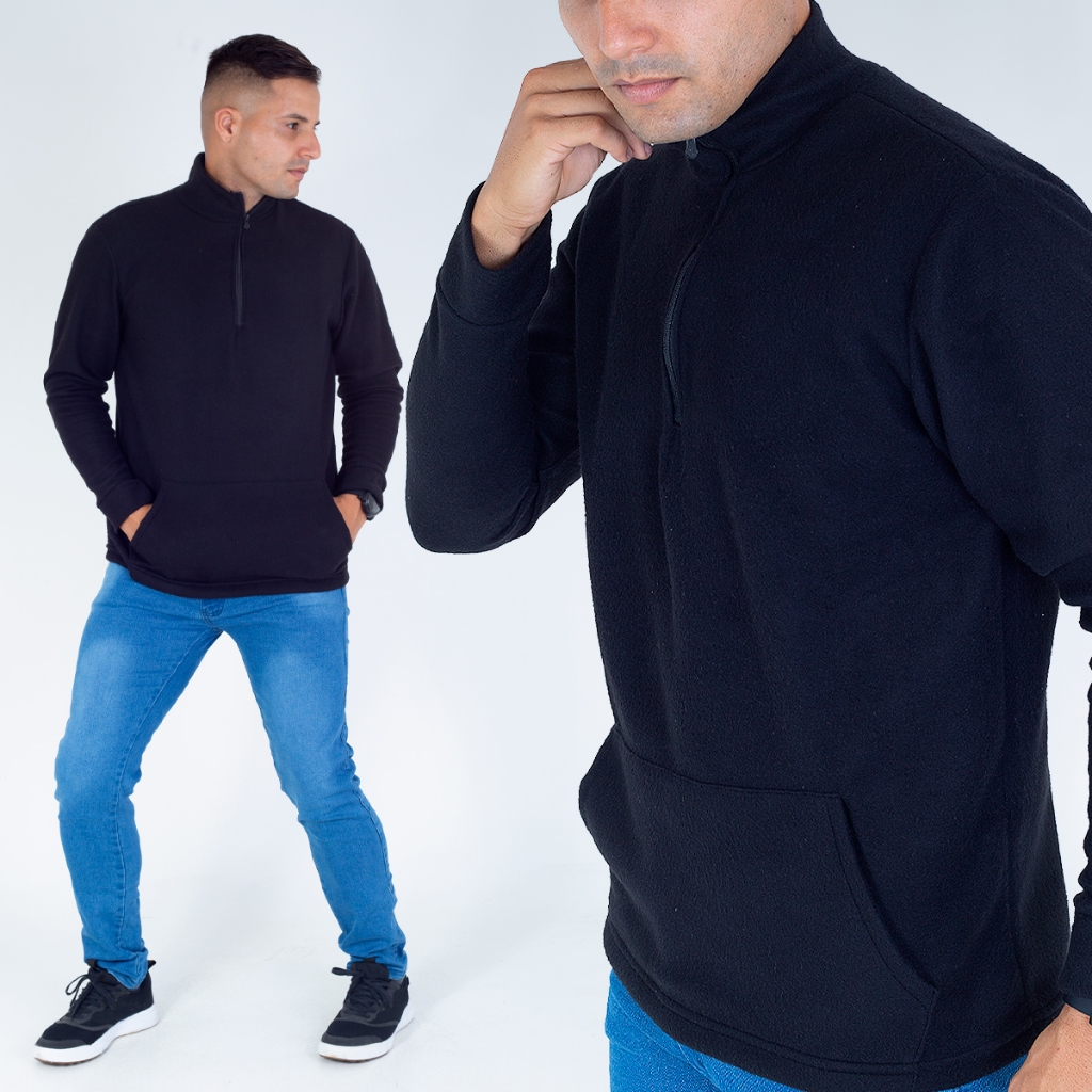 Blusa Fleece Plush Soft Masculina Confortável Leve Quente