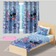Kit Jogo Quarto Infantil Cortina + Jogo Lençol Colcha Solteiro 3 Peças Lilo Stitch Casa Decoração