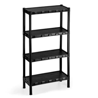 Estante Nápoles Modular Preta Com 4 Prateleiras Plástico Agraplast 851 (COM PEZINHOS)