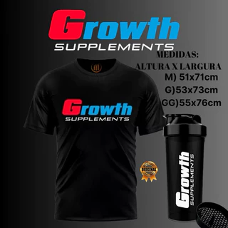 Camiseta + Coqueteleira Growth Suplementss T-Shirts Growth