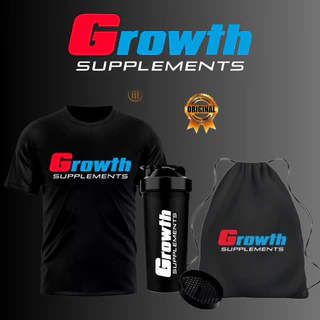 Mochila De Sacola Micro Fibra + Coqueteleira Growth Suplementos Combo