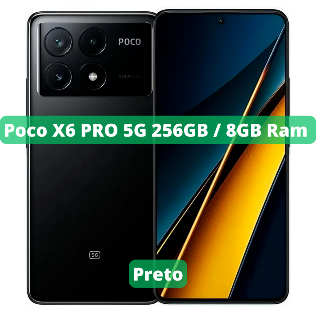 POCO X6 Pro 5G Câmera 64MP, 256/8GB RAM, 512/12GB RAM