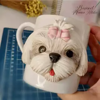 Caneca De Porcelana Personalizada Em Biscuit Pet Gato Cachorro