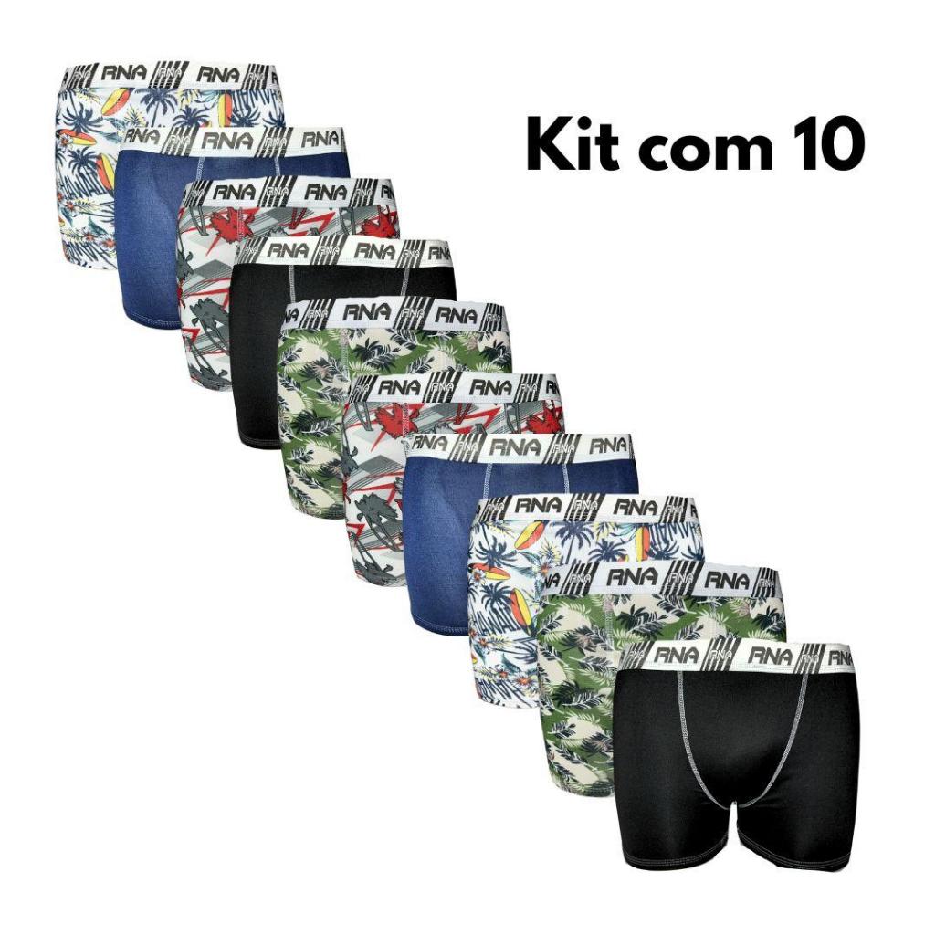 Kit com 10 Cuecas Boxer Box Adulto Microfibra