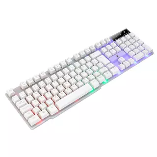 Teclado Gamer rgb Rise Mode G1, USB, Preto e Branco