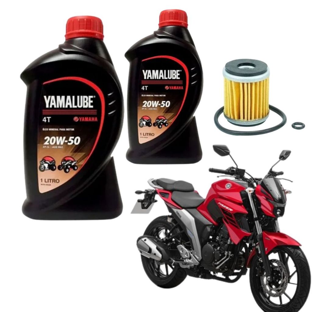 Kit Troca Oleo Fazer 250 2 Litros Yamalube 20w50 + Filtro de Oleo ...