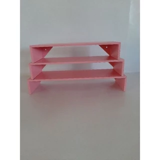 Trio de prateleiras em mdf pintado cor "rosa" decoração em Oferta na Shopee