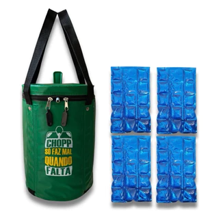Kit com 4 Cartelas Gelo Gel + Bolsa térmica para Chopp Heineken 05 litros Envio imediato