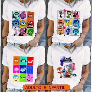 camiseta divertidamente, blusa divertida mente 2 filme, personagens alegria tristeza, plus size