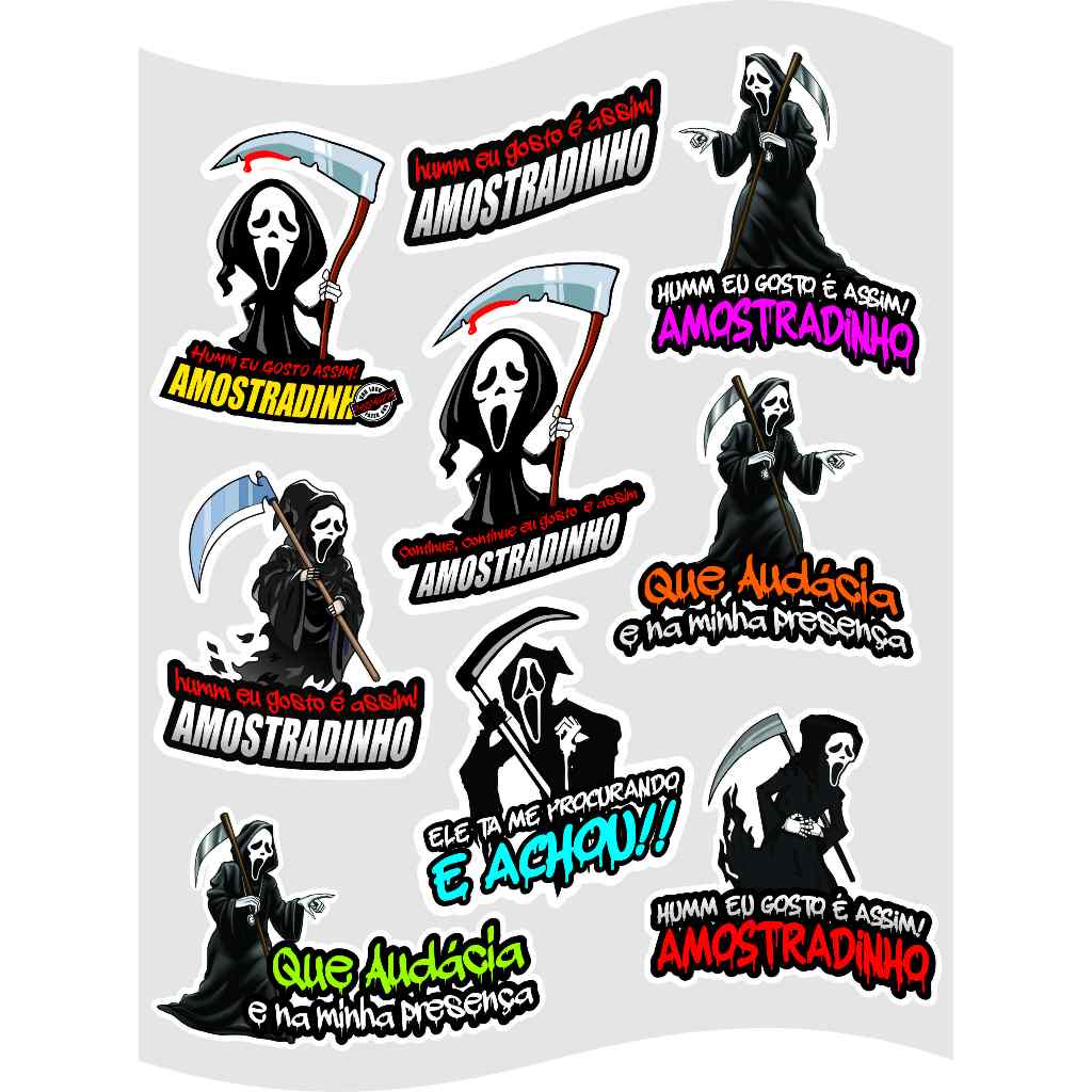 Cartela de Adesivos Amostradinho | Shopee Brasil