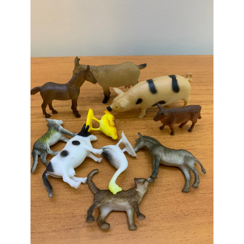 Kit Animais da Fazenda - Porco - Bode - Brinquedo Educativo