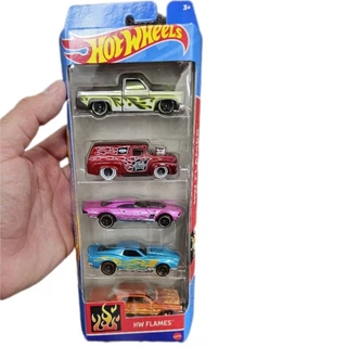 Pack 5 Hw Flames Chevy Silverado exclusivo Hot Wheels 2024