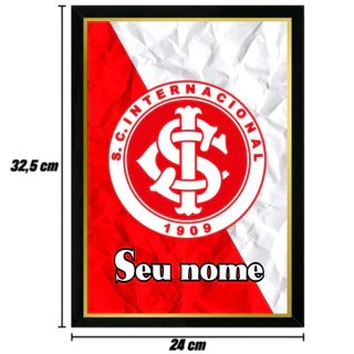 QUADRO DE PAREDE DO INTERNACIONAL 32,5 X 24 CM (ENVIE O NOME)