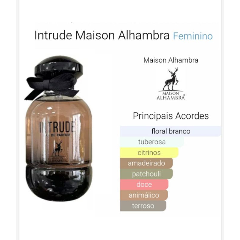 Intrude Eau de parfum Maison Alhambra 100 ml | Shopee Brasil