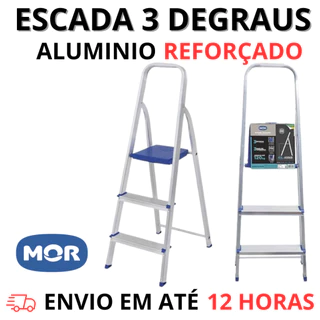 Escada Alumínio 3 Degraus Mor