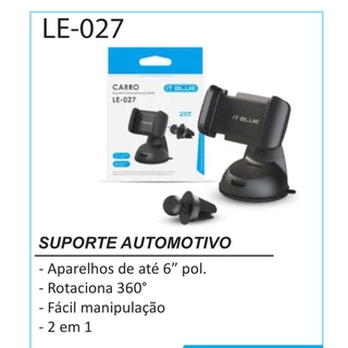 Kit 5pcs Suporte Veicular Universal para Celular It-Blue LE-027 2 em 1