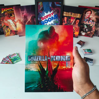 Godzilla vs Kong Placa decorativa mdf quadro decoração parede presente / Filmes