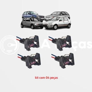 4x Conector Plug Chicote Reparo Bico Injetor Atuador Marcha Lenta Ford VW Volkswagen 2 Vias 2 Fios