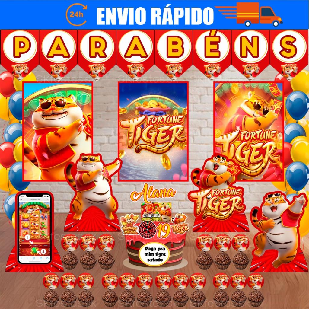 Kit Festa - Tiger Tigrinho - PERSONALIZADO NOME E IDADE - Aniversário - envio rápido