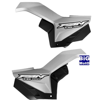 Par da Tampa lateral CG Titan 160 2016 a 2024 Prata com Complemento ( Adesivo da CG Fan 160 2022/2023/2024)