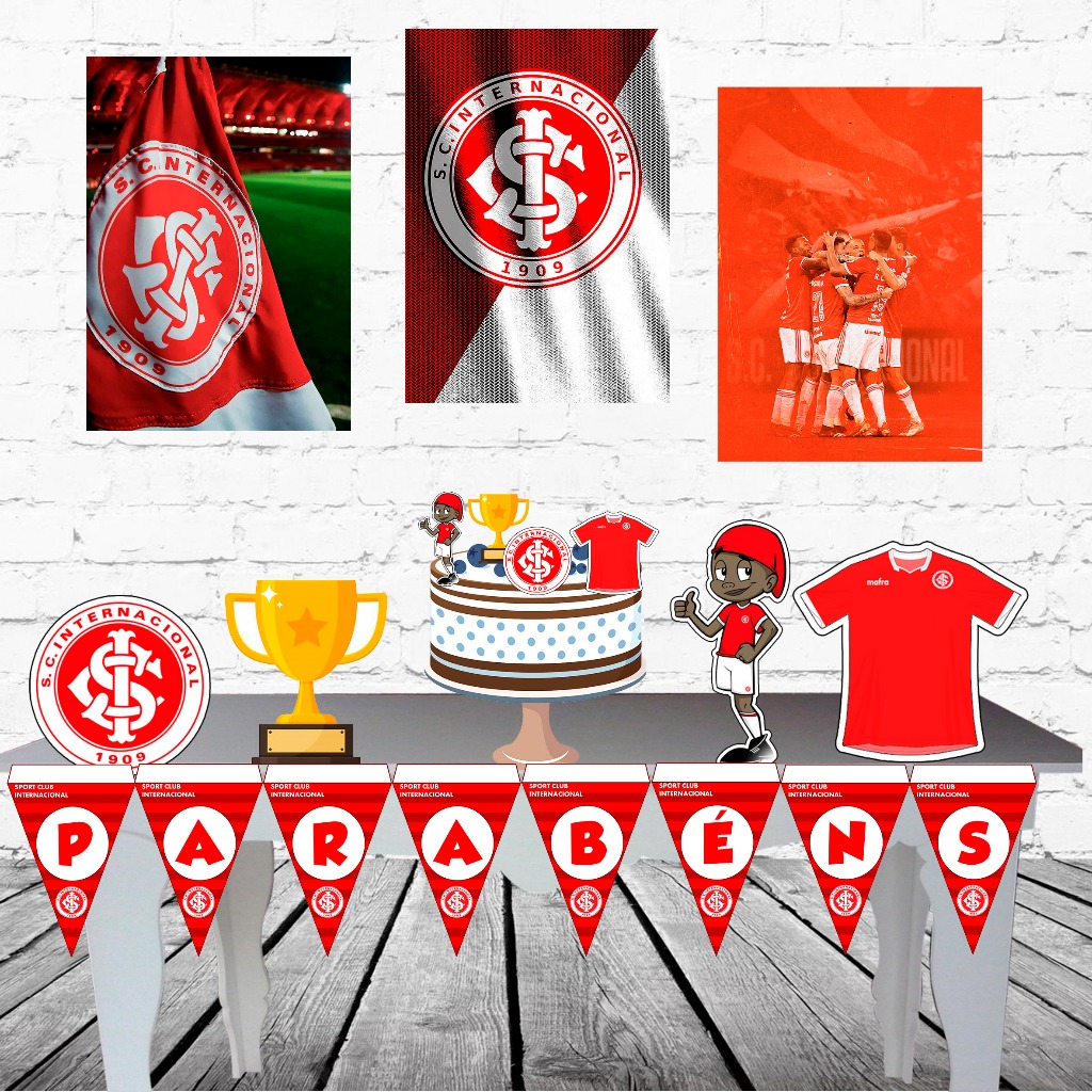 Kit festa só um bolinho internacional time futebol