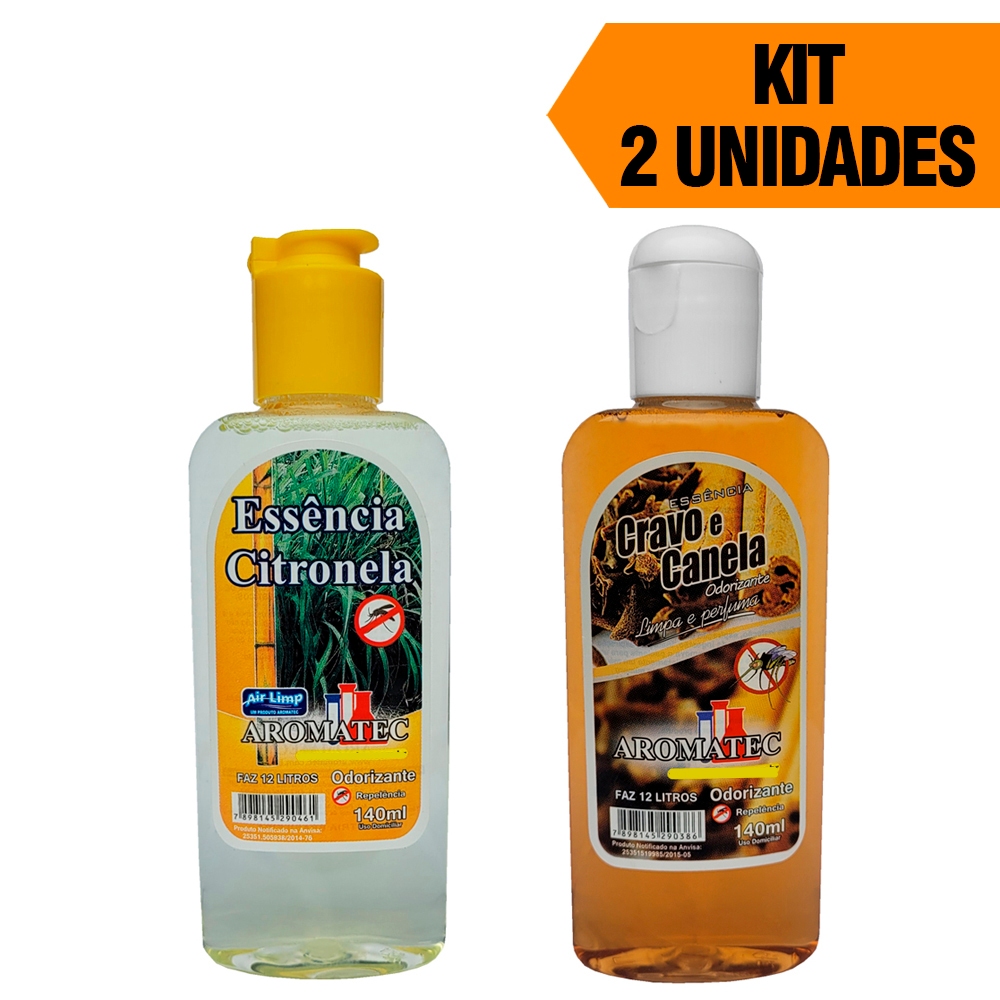 Kit 2 Essências Aromatizantes De Citronela + Cravo E Canela Repelente ...