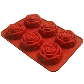 Molde de Silicone Rosas 6 Cavidades para Velas Sabonetes e Chocolates