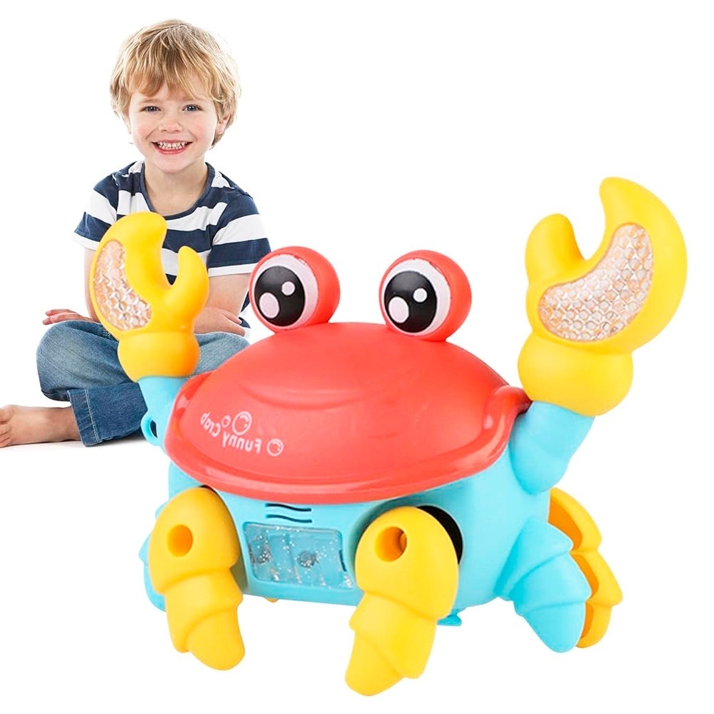 Brinquedo Caranguejo Fujão Interativo Som Luz e Movimento Musical Infantil Bebê Crianças