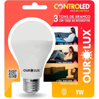 Lâmpada Inteligente Controled 3 Tons de Branco