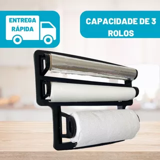 Porta Papel Toalha Triplo Suporte Para Rolos De Parede Para Cozinha