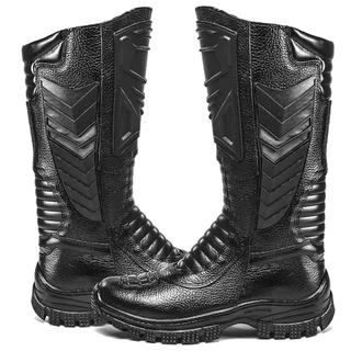 bota militar cano alto preto com zíper