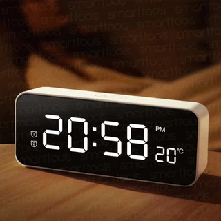 Relógio De Led Digital Mesa Portátil Com Despertador Alarme Cronômetro Lcd Visor Grande Minimalista