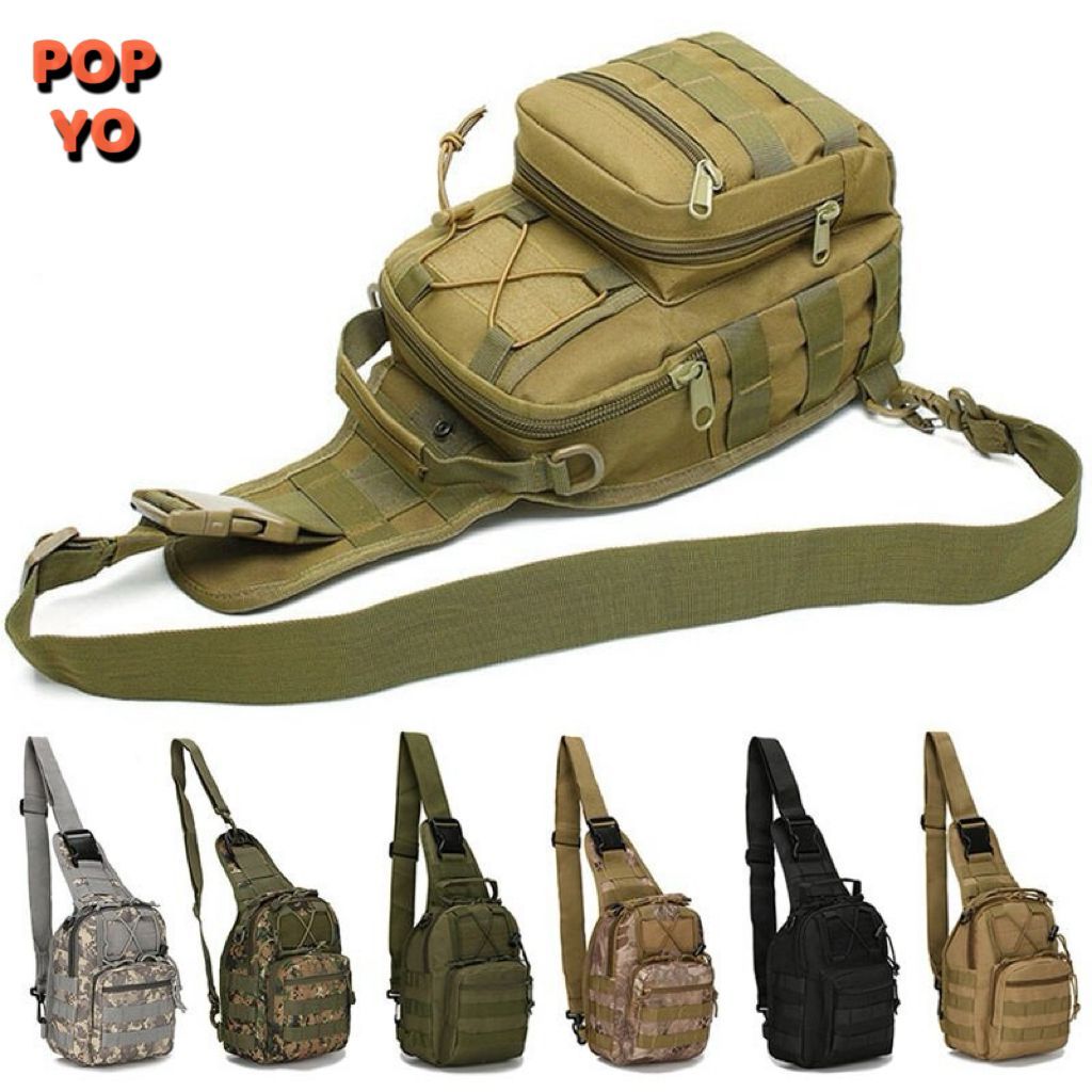 Bolsa Tática Transversal Peito E Ombro Impermeável Viagem Esportivo ao Ar Livre Sling Sport Masculina e Feminina POP YO