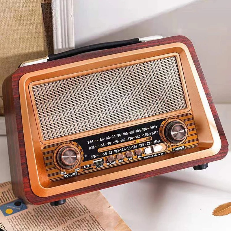 Rádio Portátil Vintage Retro Recarregável GoldenUltra - Sua Trilha Sonora  com Estilo em AM/FM/Card/PenDrive | Shopee Brasil