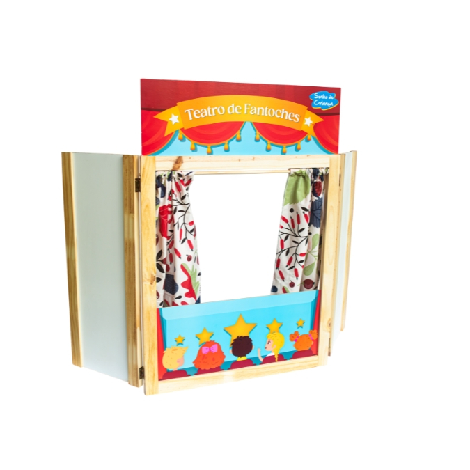 Teatro De Fantoche Palco Cenário Dobráveis Em Fibro-madeira