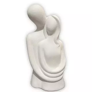 Casal abraçado moderno em Gesso Cru