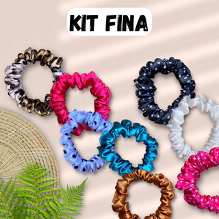Xuxinha de Cetim, Xuxa de cabelo, Scrunchie antifrizz Adulto Fina, Amarrador, Prendedor, Acessórios