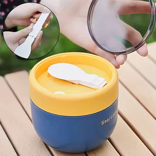 Lancheira Marmita Térmica com a colher pote de 304 aço inoxidável forro para sopas caldos 600ml QUEBOM