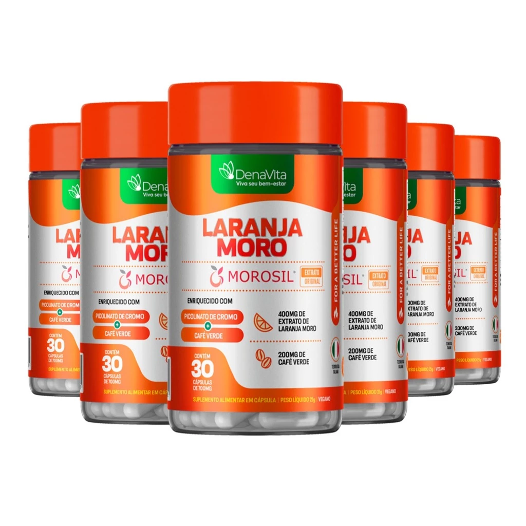 Kit 6x Extrato de Laranja Moro + Cromo + Café Verde - Vegano - Denavita