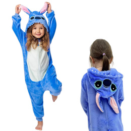 Pijama Macacão Stitch menino Menina Infantil Kigurumi De Pelúcia Com Zíper