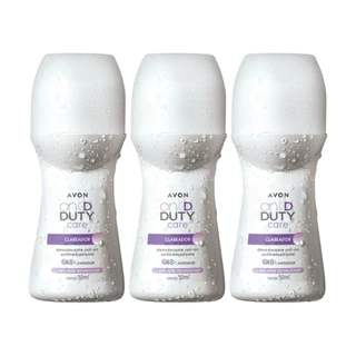 Kit com 3 Desodorante Roll-on On Duty Clareador 50ml - Avon