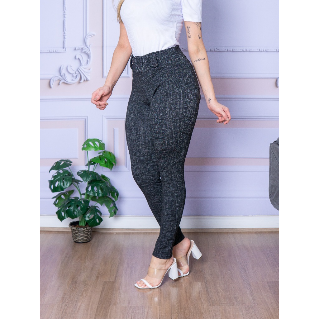 Tecido Jacquard Linho CalÃ§a Flare Jacquard Preta Calça Jacquard