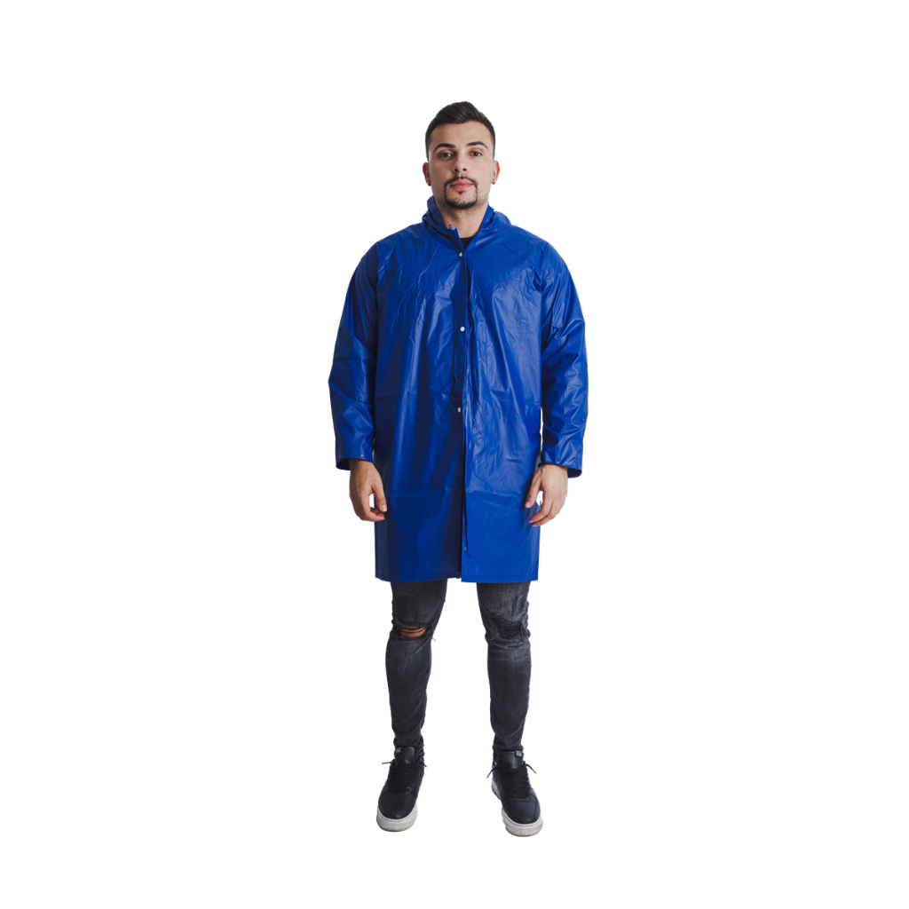 Capa Chuva Proteção Impermeável PVC Forrado Capuz Segurança Maicol