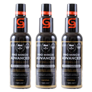 Kit 3 Tônico Pro Minoxi Advanced 120ml Barba Cabelo Sobrancelha Crescimento e Antiqueda Capilar