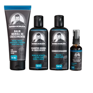 Kit Barba Óleo Shampoo Condicionador Balm Barba Robusta