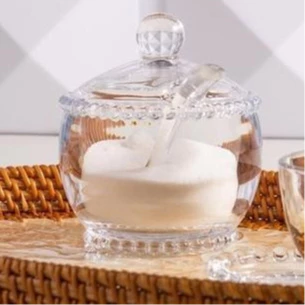 Açucareiro Cristal com Colher Acrílico Pearl Wolff 28379