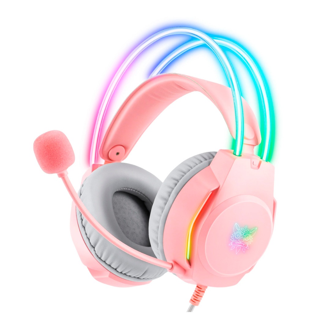Headset Gamer Profissional Onikuma X26 RGB Rosa
