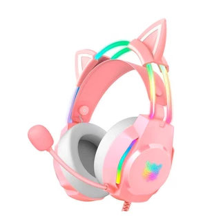 Headset Gamer Profissional Onikuma X26 Com Orelhas Rosa